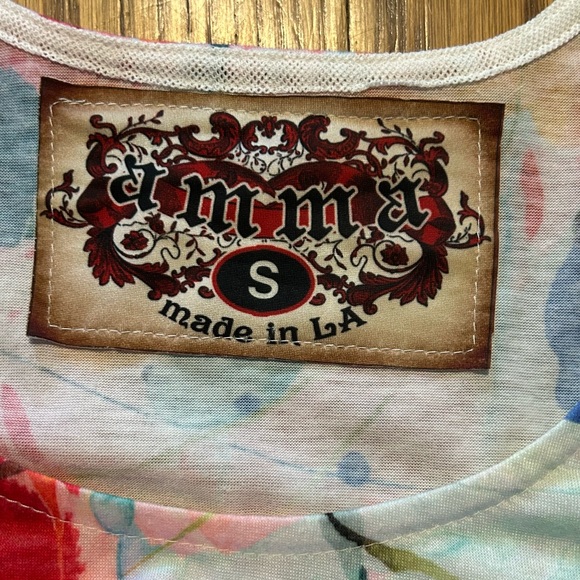 Amma Design In LA Watercolor Top Art To Wear Wearable Art Multicolor - Picture 4 of 6